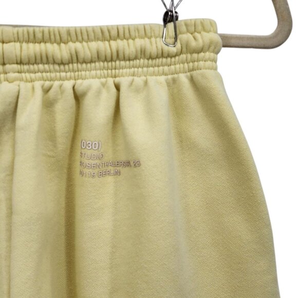 WRSTBHVR Studio Womens Medium Shorts June Pastel Yellow Sweat Gym Drawstring - Picture 4 of 11